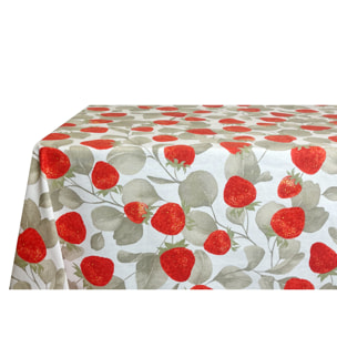 Tovaglia Cucina In 100% Cotone Made In Italy Disegno Fragola 140x180
