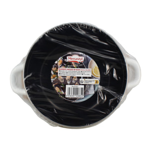 Marmite à moules 18cm en acier émaillé blanc