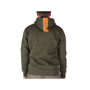 Felpe Alpha Industries Red Stripe Hoody Dark Green Verde