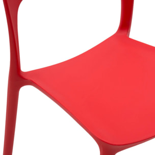 set 4 sedie impilabili in polipropilene rosse