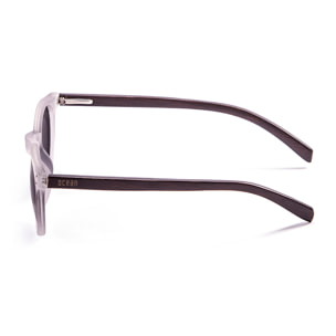 Gafas de sol OCEAN LIZARD WOOD - De brazo de bambú con montura transparente blanco / Revo azul