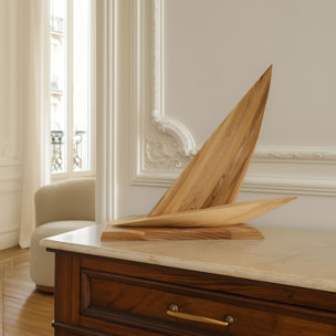 Voilier décoratif en orme massif