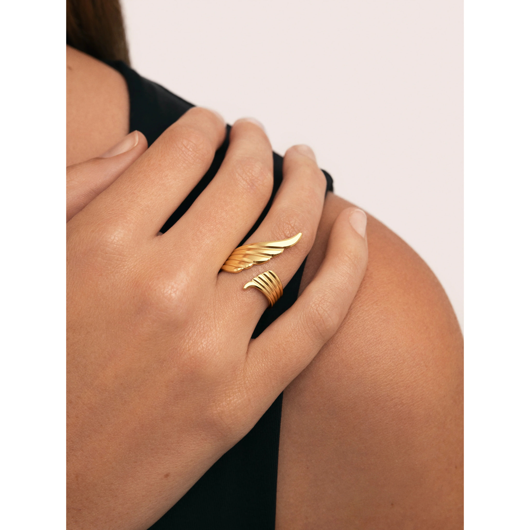 Anillo Dove Acero Baño Oro