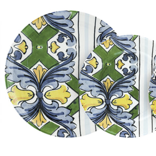 Servizio piatti Taormina da 18 pezzi in ceramica sottosmalto