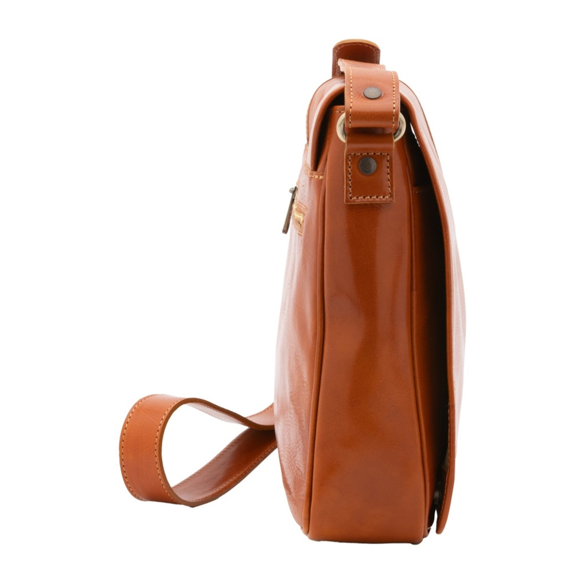 Borsa a tracolla da uomo in vera pelle - Modello False - Made in Italy - 29.0 x 28.0 x 9.0 cm