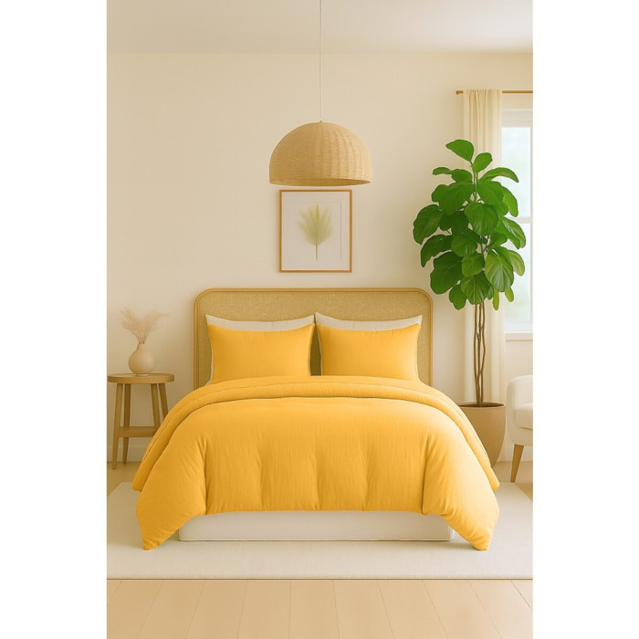 Parure De Couette 3pcs 240x220 100% gaze De Coton Or