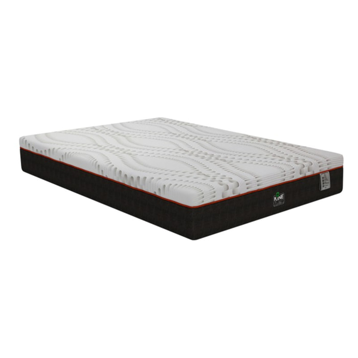 Matelas Kineflex | Mémoire de forme et mousse thermo-viscoélastique et HR | Coutil Aloé Vera rafraîchissant | Déhoussable