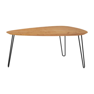 Table basse d'acacia ovale gigogne en bois (lot de 2) - Kiwi
