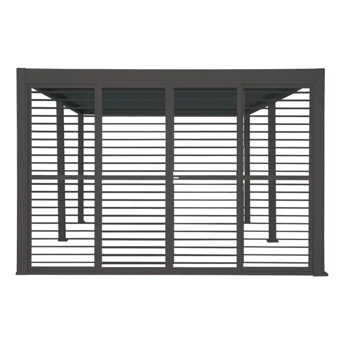 Persiennes coulissantes lames amovibles pour pergola Evora 4M gris graphite