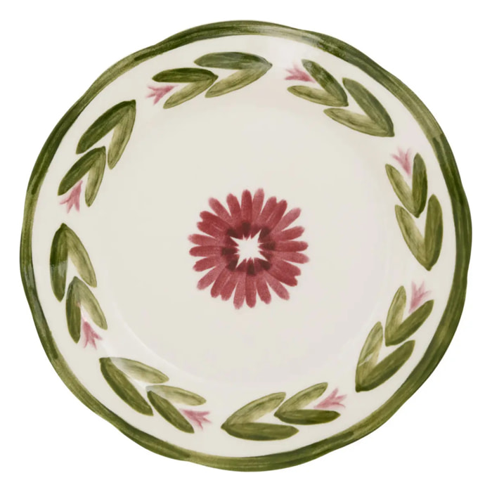Lot de 6 assiettes dessert Mona ronde D.19cm vert