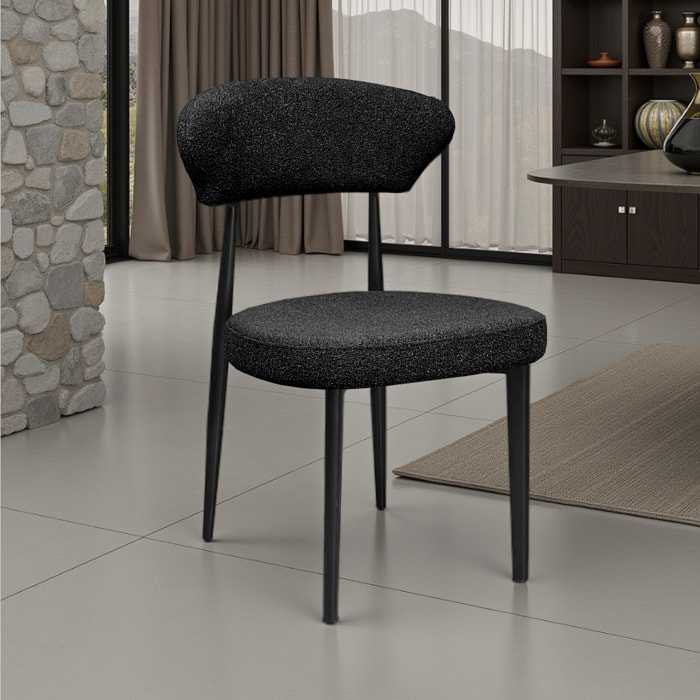 Lot de 2 chaises de salle à manger Tomasucci MELANIA, en tissu, gris foncé, 57 × 48 × 81 cm