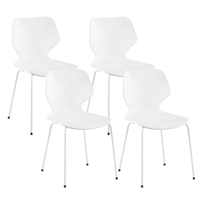 Set da 4 sedie design moderno bianche - Selene