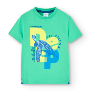 Camiseta niÃ±o estampada, mangas cortas, verde, 528016-4676