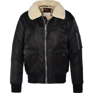 OHARA-RS FLIGHT JACKET WITH DETACHABLE PILE FUR COLLAR 100% RECYCLED NYLON
BLACK OR BROWN COLLAR= 100% POLYESTER
BEIGE OR RUST COLLAR= 60% ACRYLIC 40% CASHMERE Nero