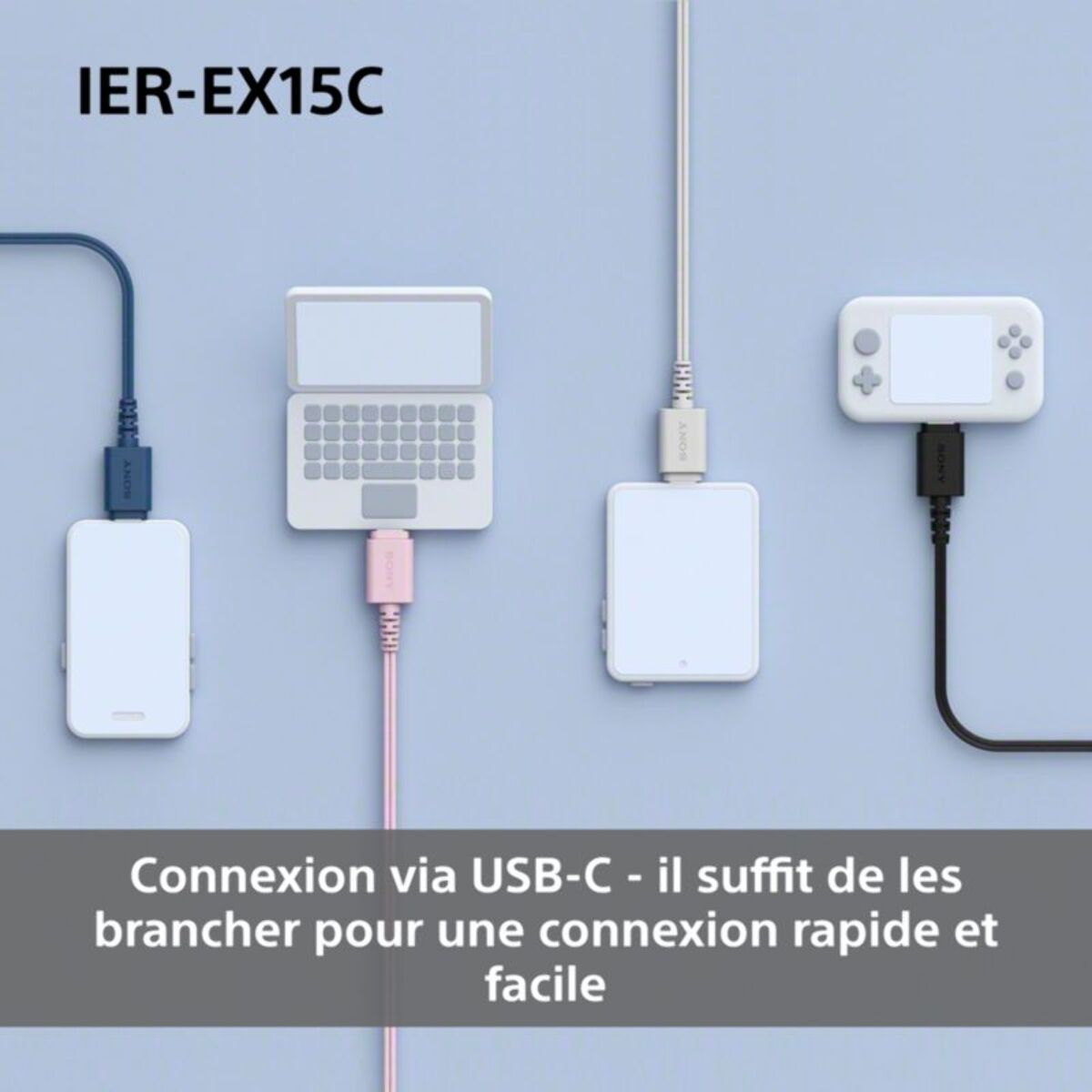 Ecouteurs SONY IER EX15C Rose