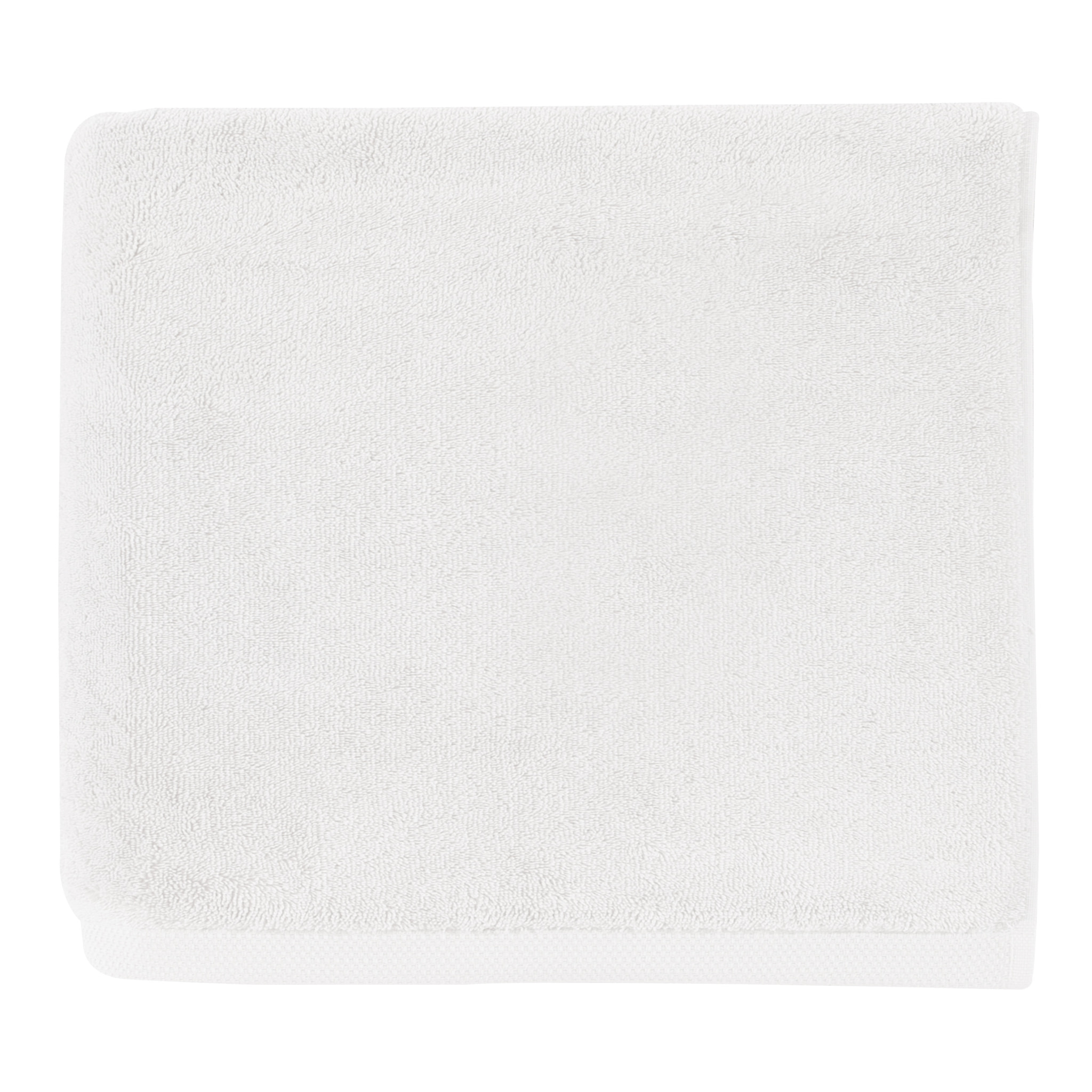 Serviette de bain unie en coton peigné biologique, ESSENTIEL, Blanc