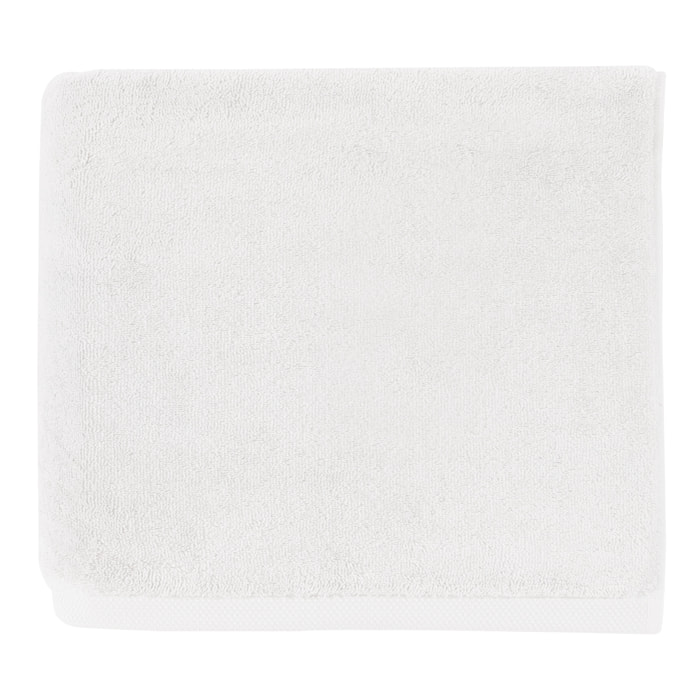 Serviette de bain unie en coton peigné biologique, ESSENTIEL, Blanc