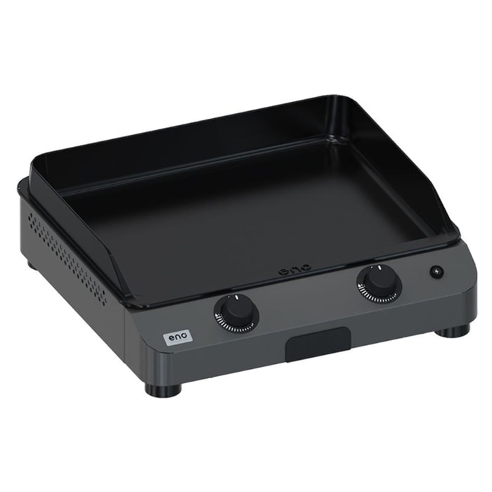 Plancha gaz ENO Fusion 60 Grise 2 brûleurs à poser, 57x39 cm