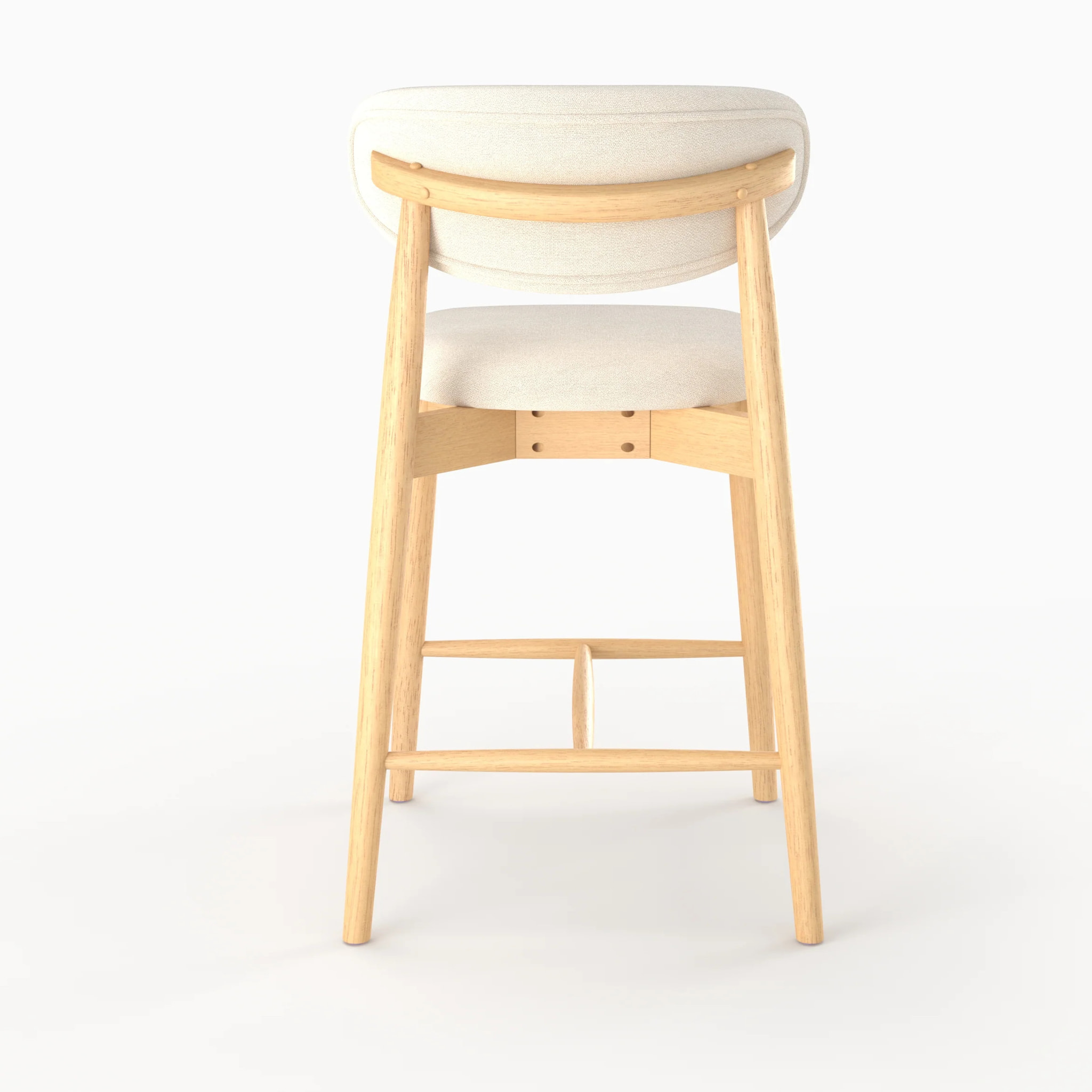 Lot de 2 chaises pour ilot central 64,5 cm en tissu beige - Yuna