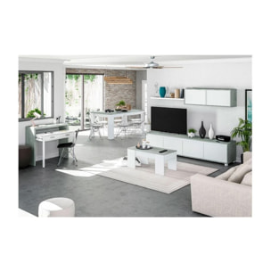 Salón Alida Blanco Artik (Blanco Mate) - Gris Cemento