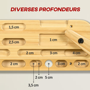 Poutre d'entrainement escalade - planche d'escalade - nombreuses différentes préhensions - bois de hêtre