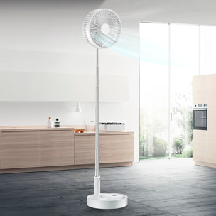 DAM Ventilatore pieghevole ed estensibile 100 cm Colore: Bianco