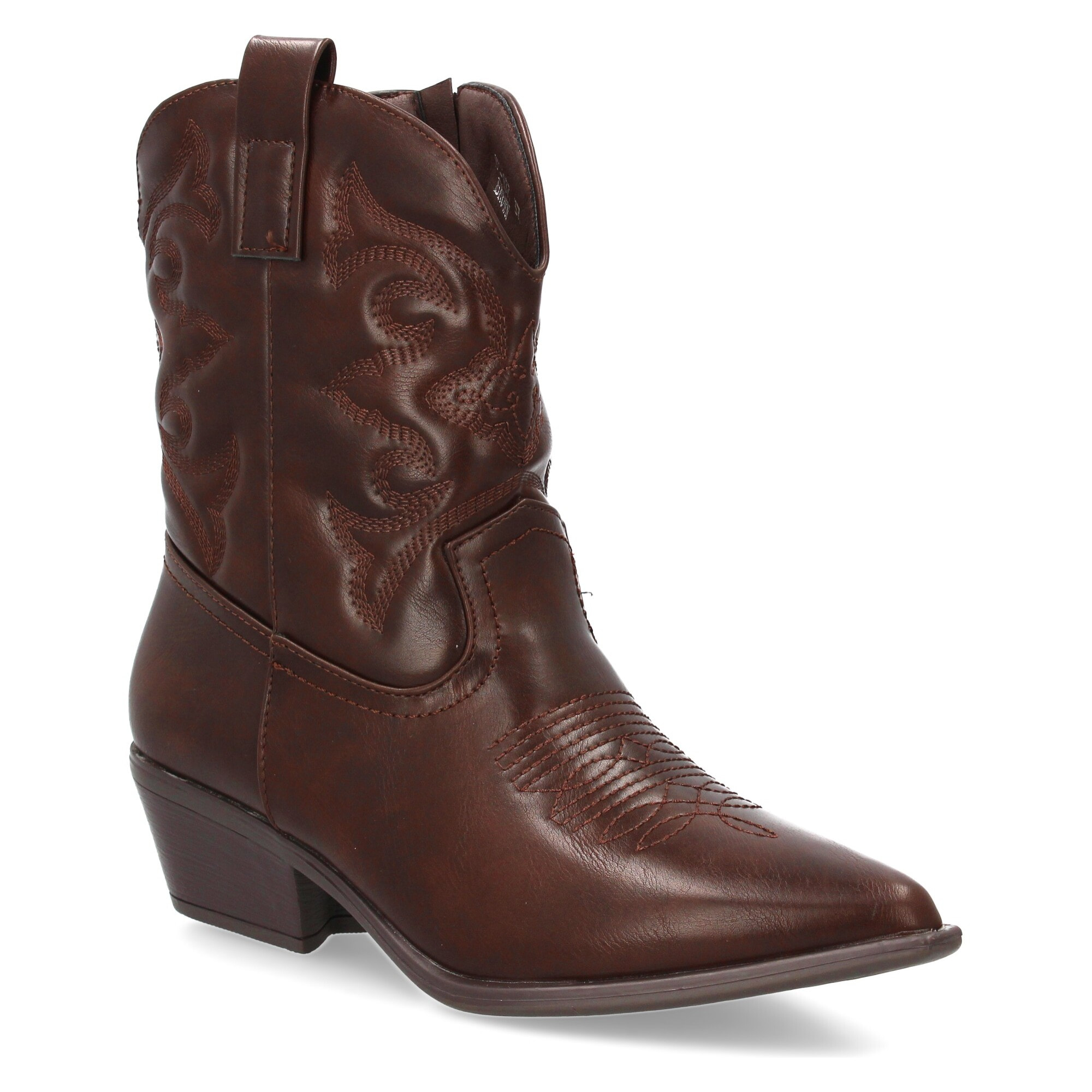 Botín cowboy con grabados en la caña