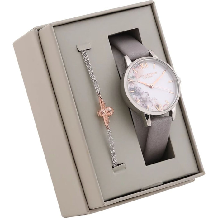 Reloj Olivia Burton OBGSET45 Mujer Analogico Cuarzo con Correa de Cuero