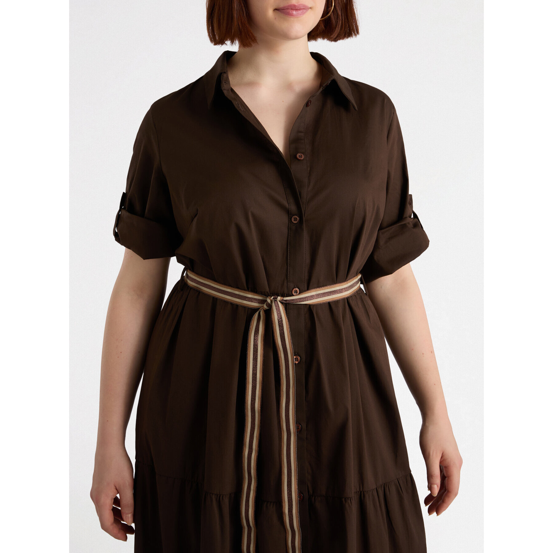 Fiorella Rubino - Vestido camisero largo - Marrón