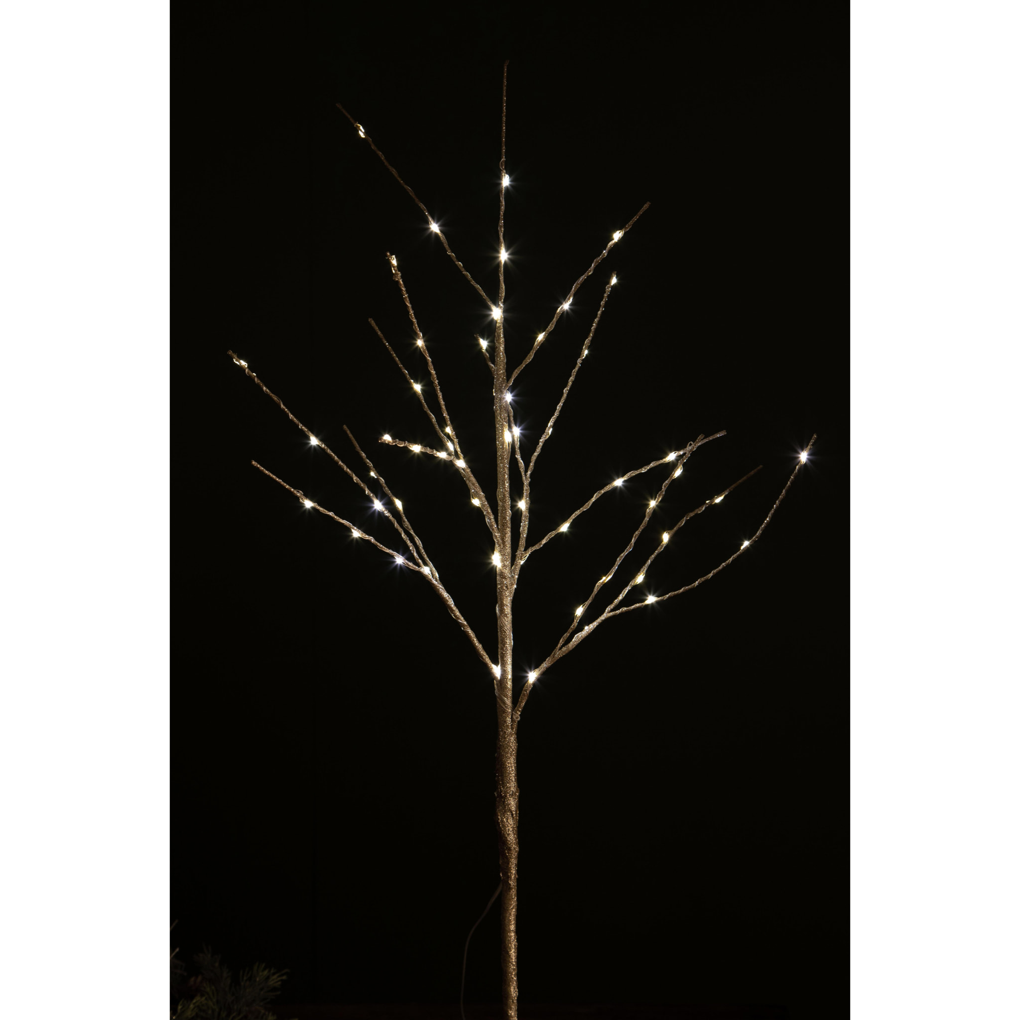 Ramo Faggio con 60 Led interno - Pezzi 1 - Colore Dorato - 35x80Hx35cm - Bianchi Dino