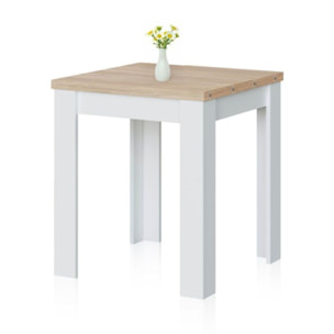 Mesa de comedor extensible Giro Blanco Artik (Blanco Mate) - Roble Canadian