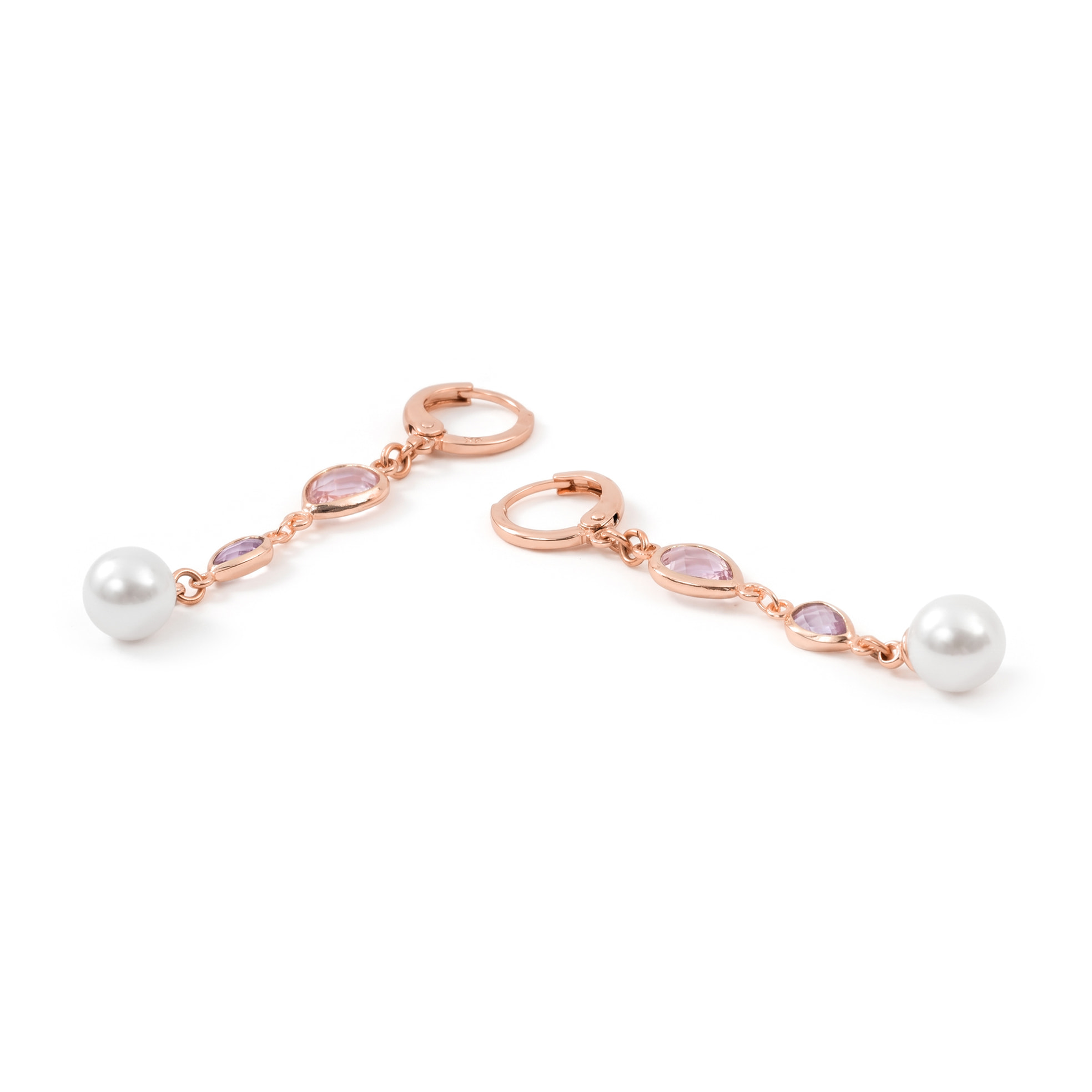 Pendientes Cainhtsi acabado oro rosa 18k