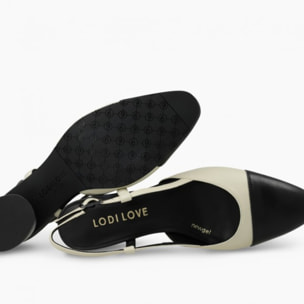 ZAPATOS DE SALÓN BLANCOS Y NEGROS ROL4343