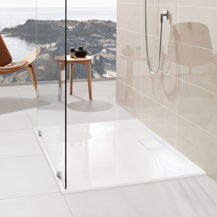 Receveur VILLEROY ET BOCH Architectura Metalrim acrylique carré blanc