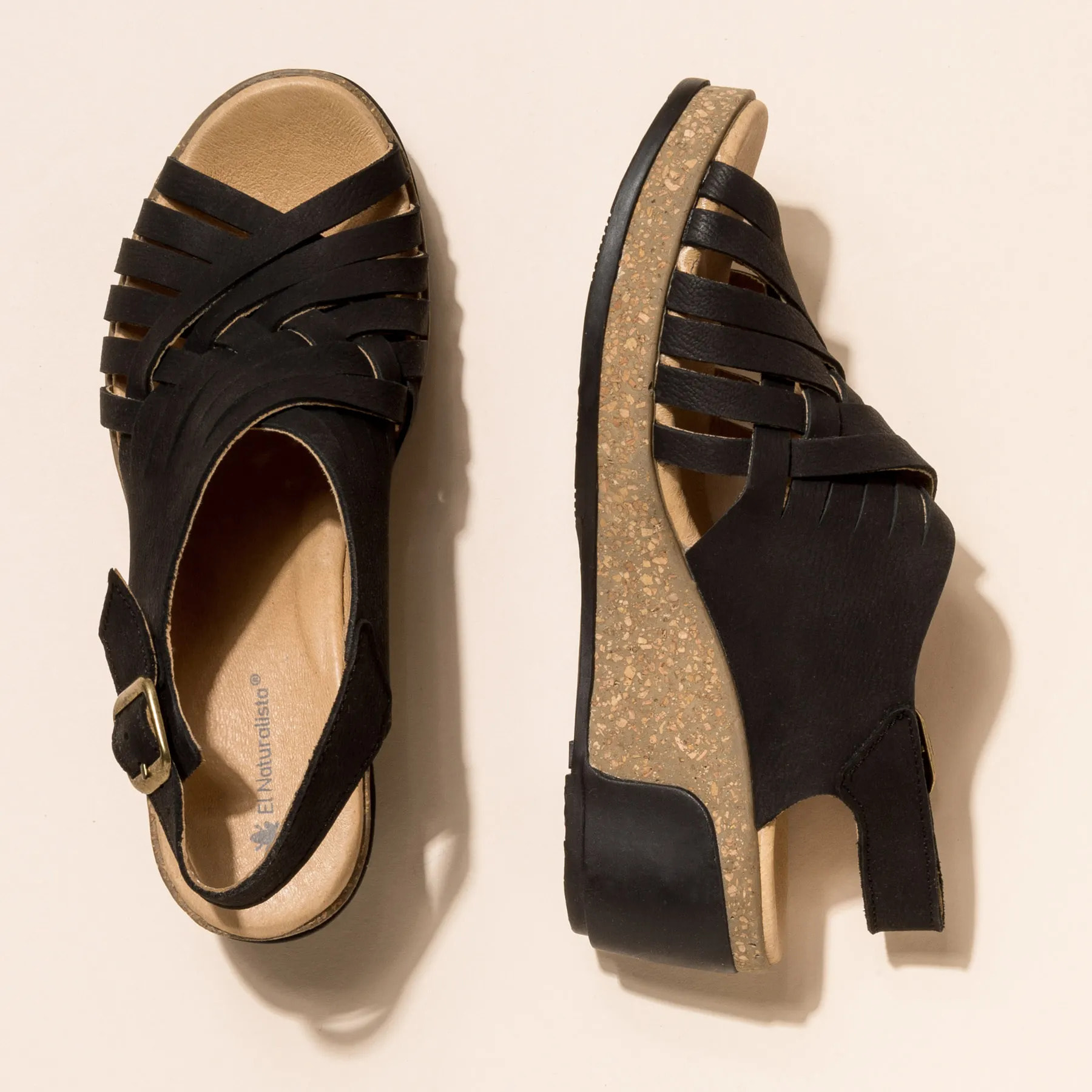 Sandalias N5018 PLEASANT BLACK / LEAVES color Black