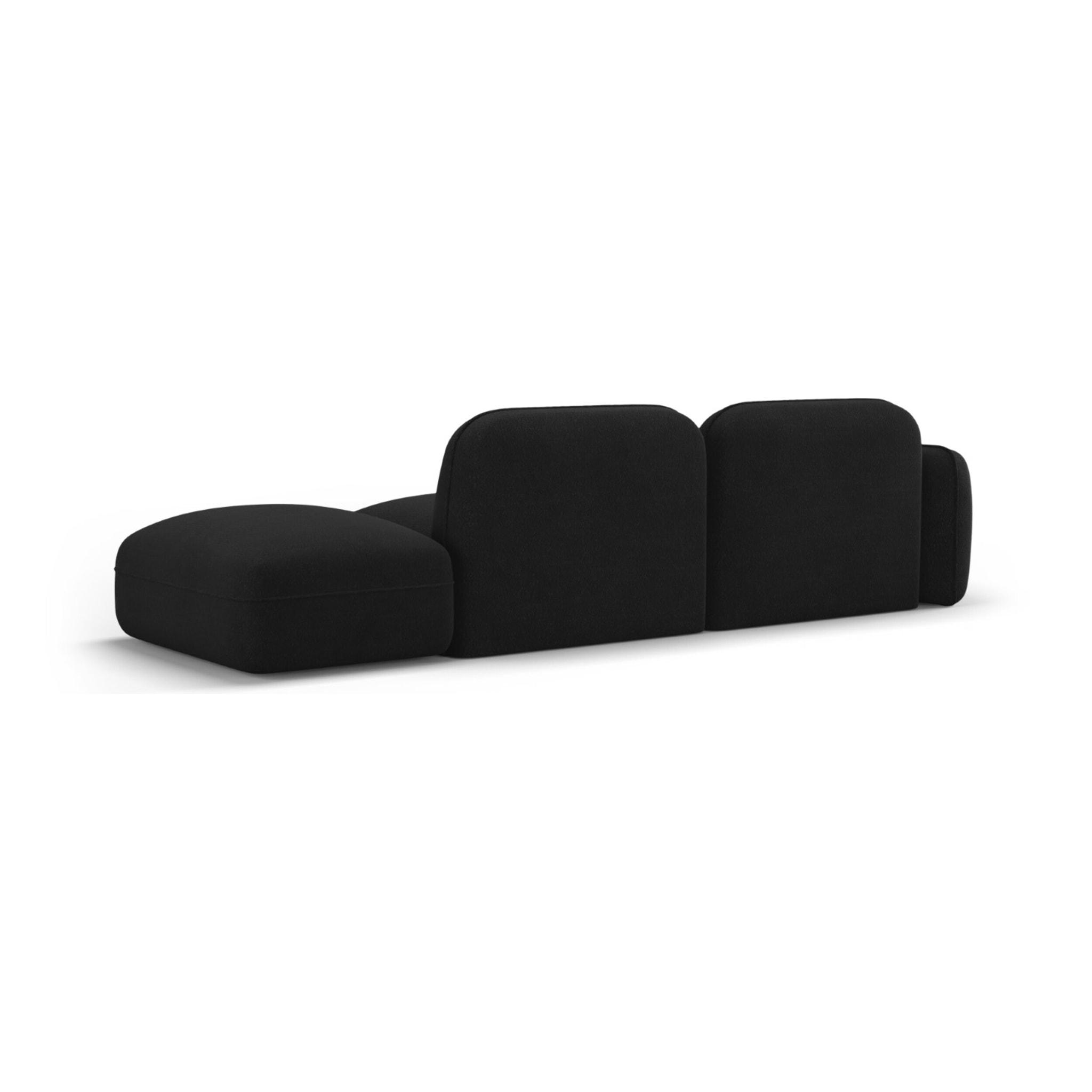 Canapé modulable droit "Lucien" 3 places en velours anthracite