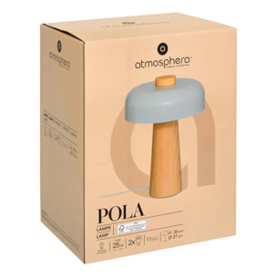 Lampe champignon secteur Pola blanc H36cm