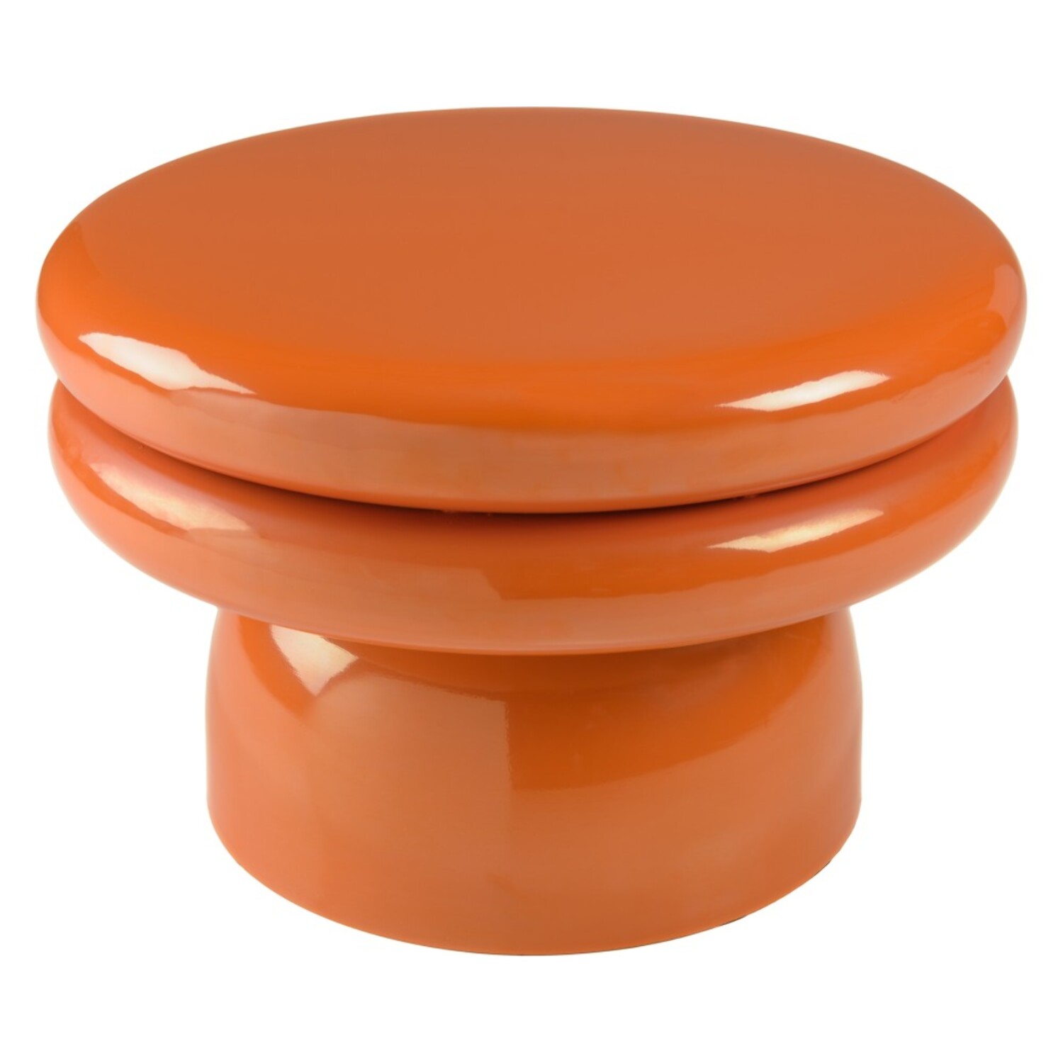 HORTENSE - Table d'appoint design en fer couleur orange fluo
