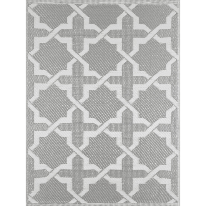 Scoobi - tapis d'exterieur gris motif contemporain