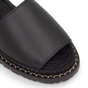 Sandalia plana Polly en napa con suela de yute y tpu