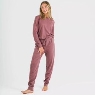 Pantalón largo básico deportivo berenjena