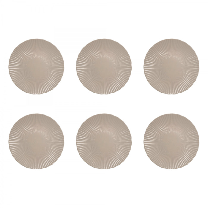 Lot de 6 grandes assiettes, design 1, SUGAR