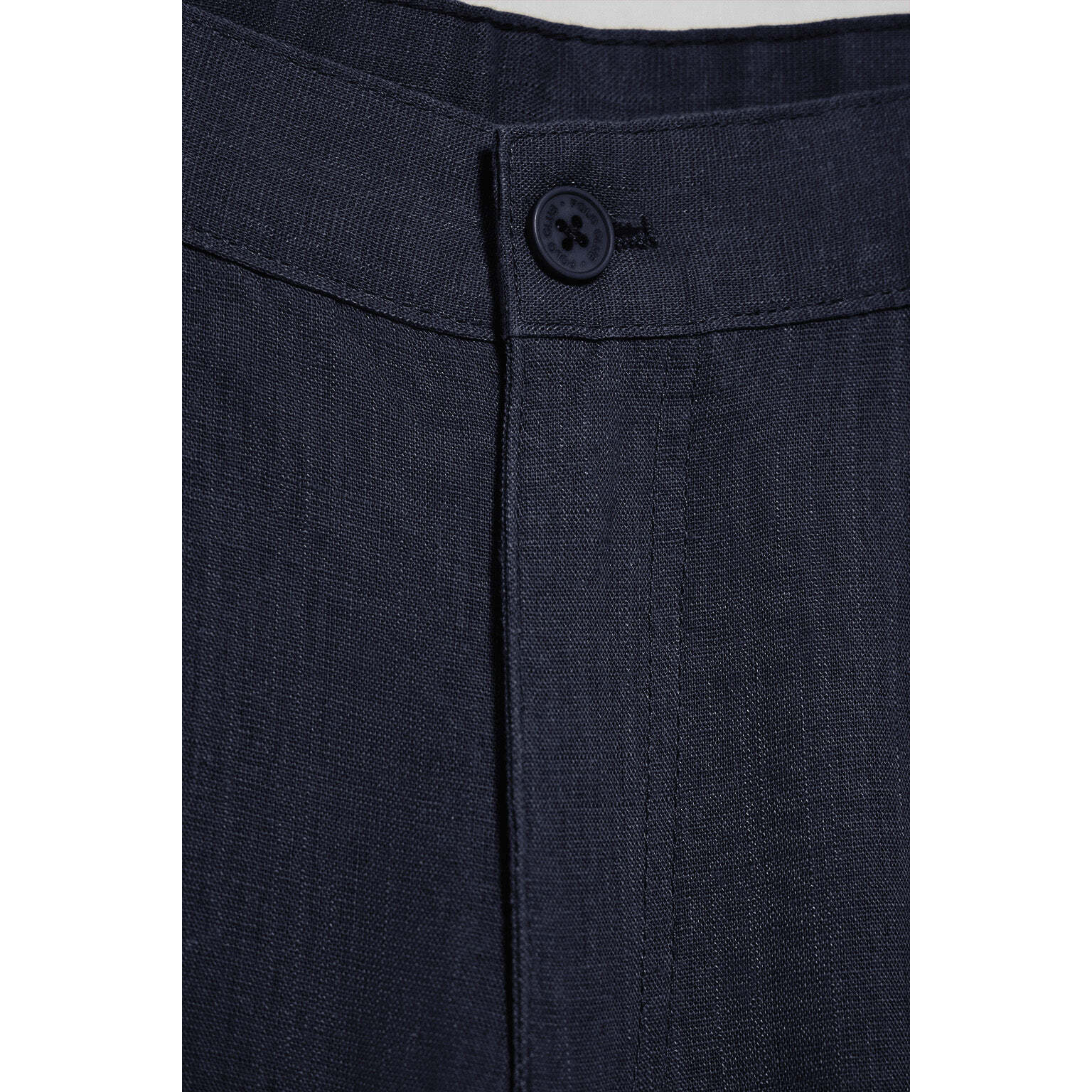 Pantaloni Deia blu marino in cotone e lino con dettagli Polo Club