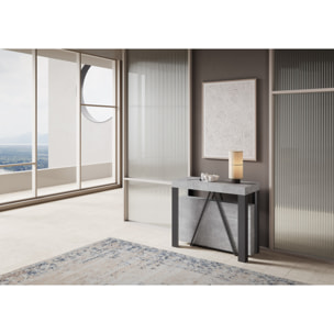 Consola extensible 90x40/300 cm Tarax cemento estructura antracita