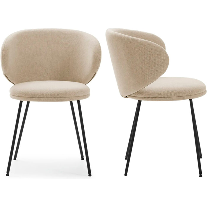 Lot de 2 chaises en tissu - COCOON