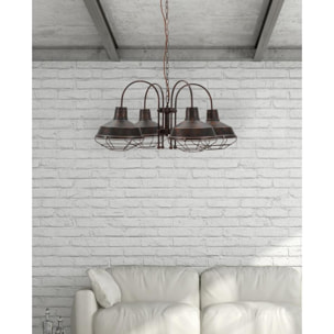 LAMPADARIO BRONKS 4 LUCI OFFICINE55 NERO