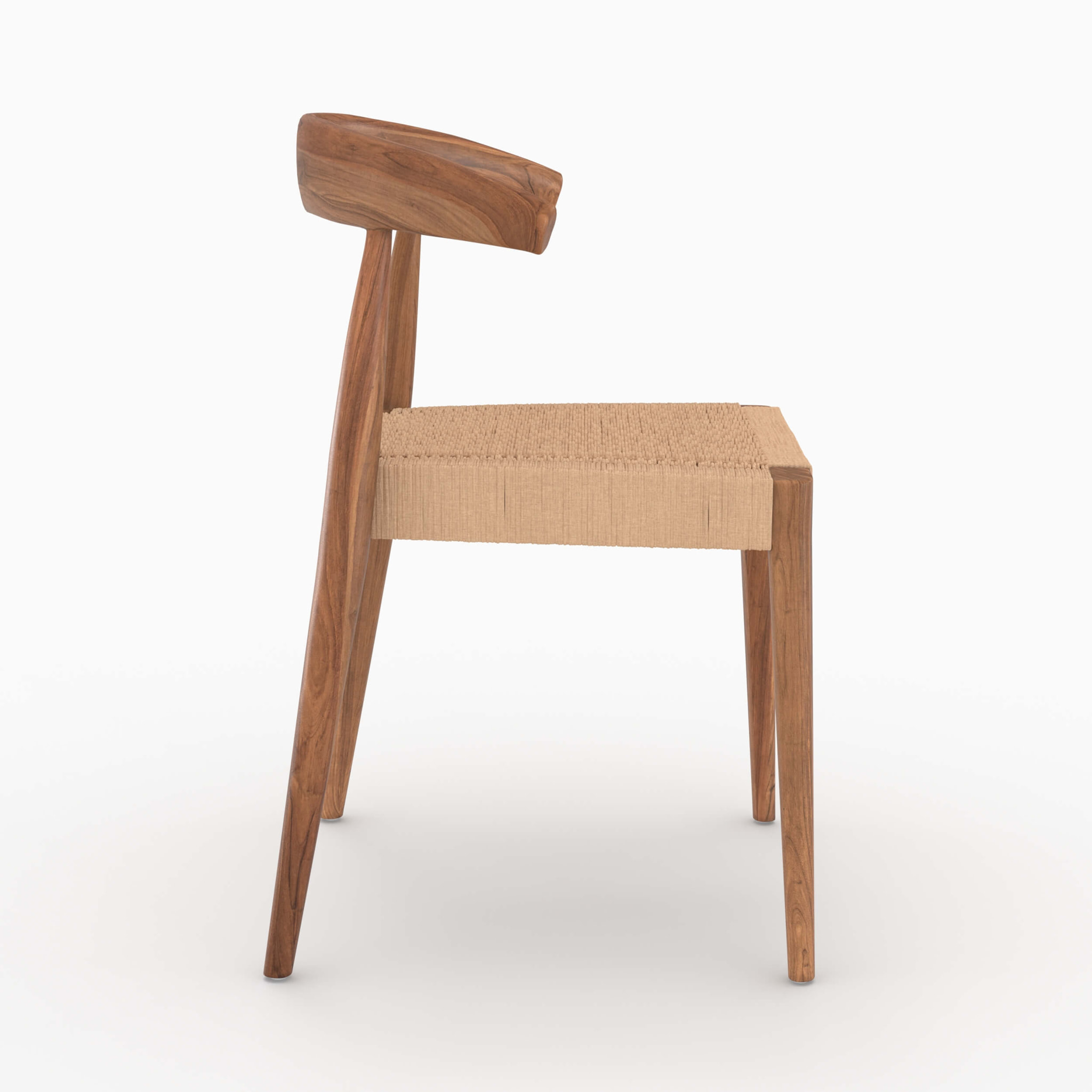 Lot de 2 chaises en bois de teck et cordage type loom - Alia