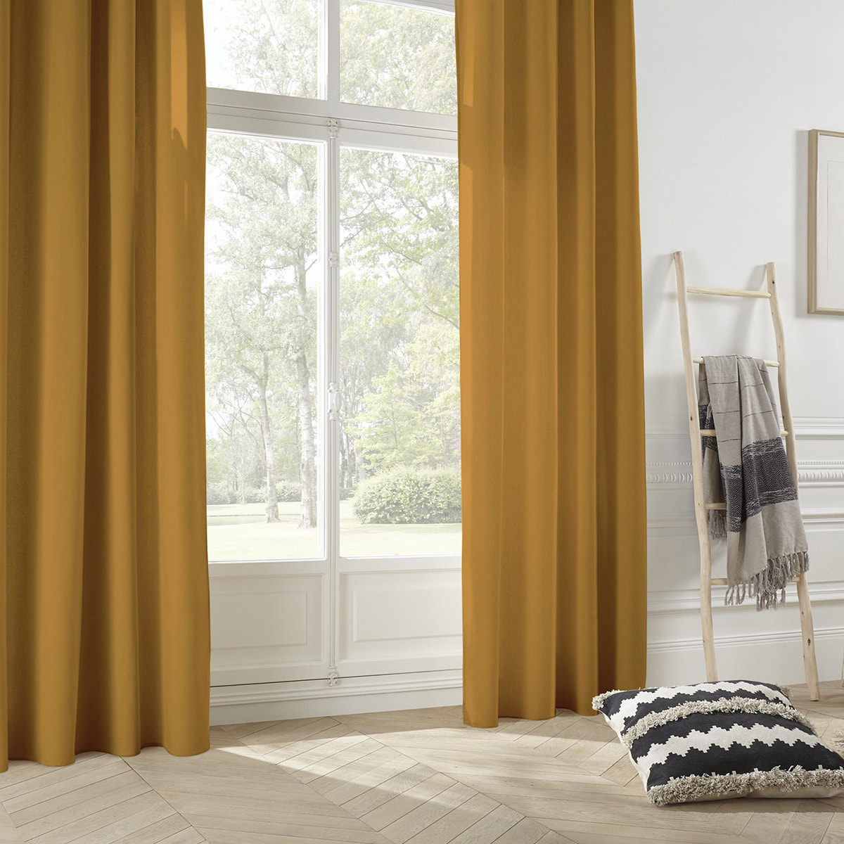 Rideau "Panama" - jaune ocre - 140x260 cm