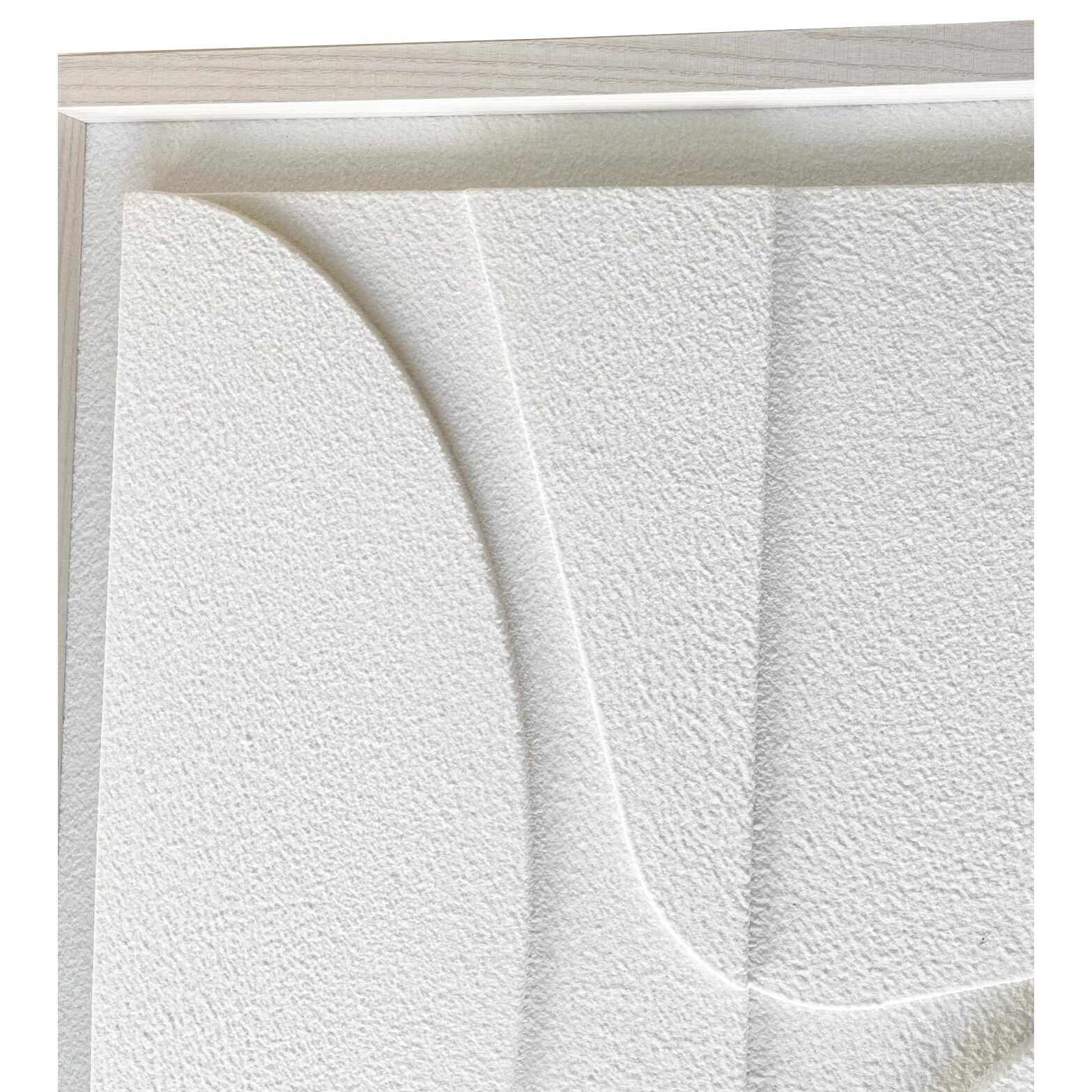 Cuadro Curves resina 3D texturizado abstracto blanco 70x50x4 cm