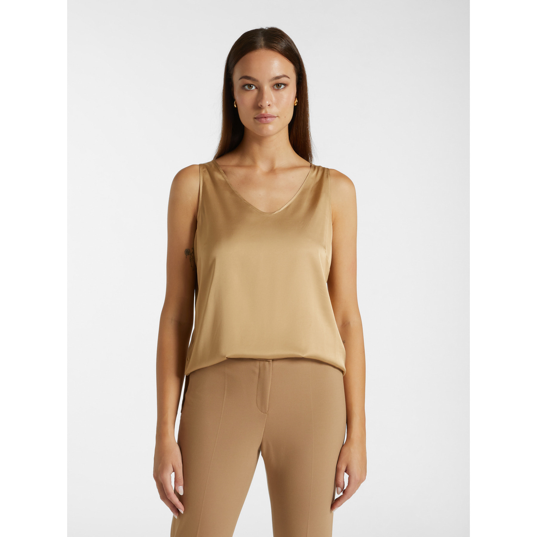 Elena Mirò - Top in raso stretch - Beige